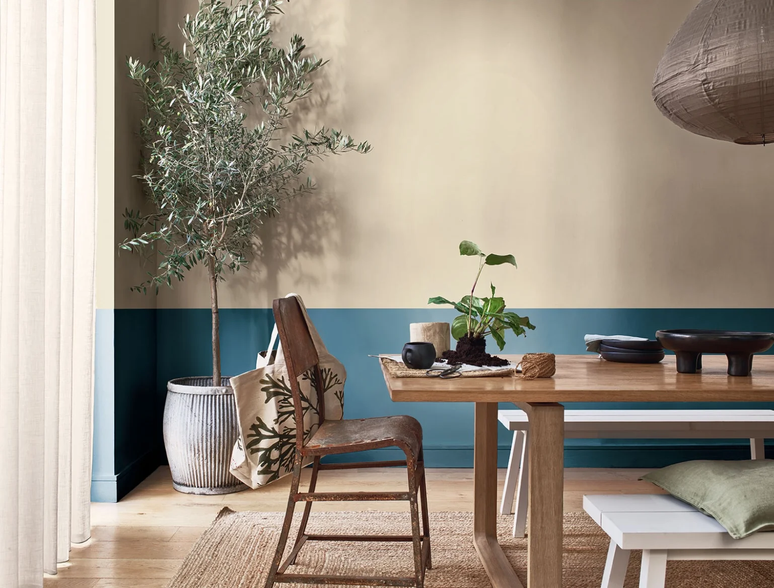 Dulux interior paint in a modern living room with natural light