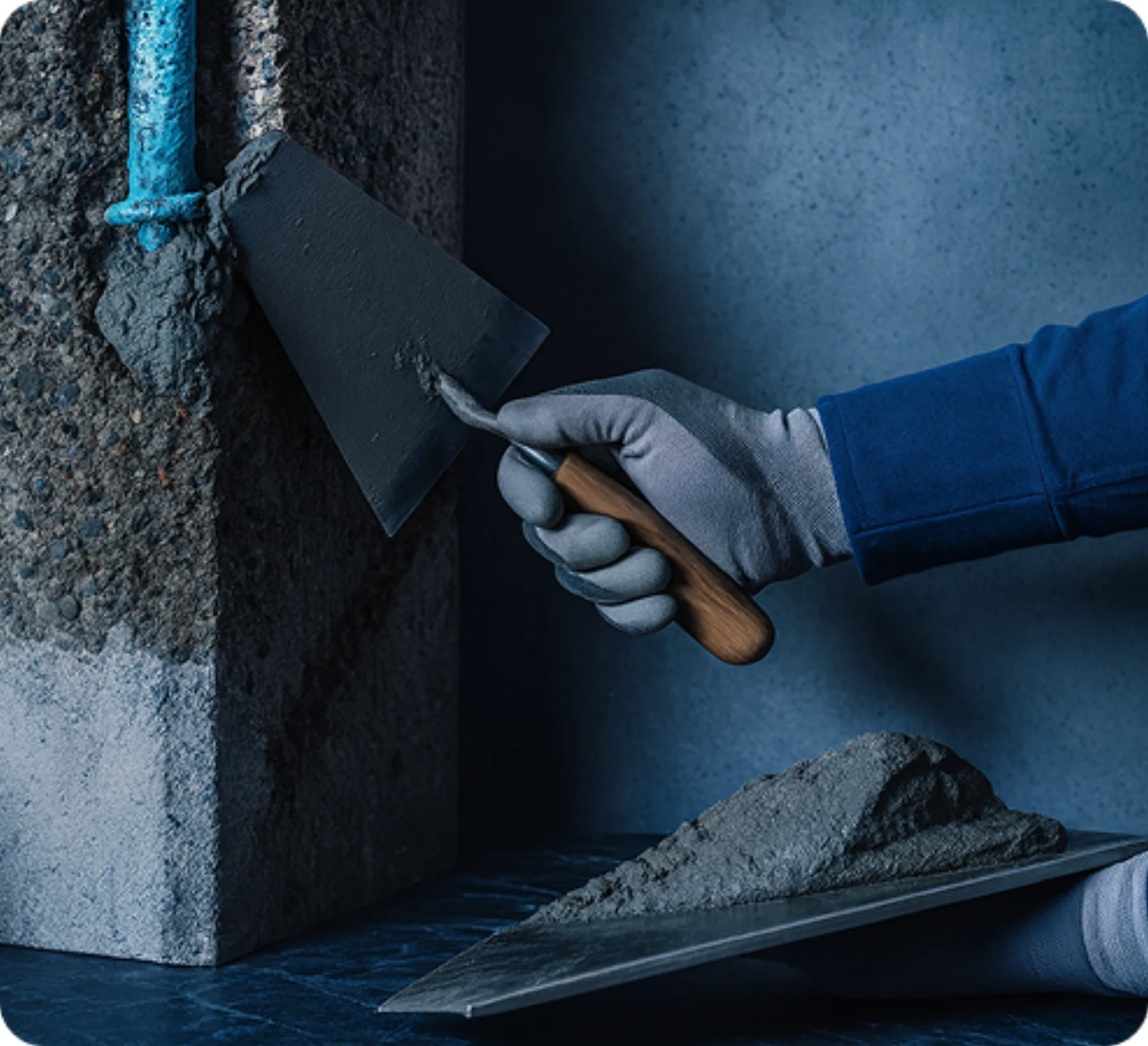 Mapei concrete repair system application on structural element