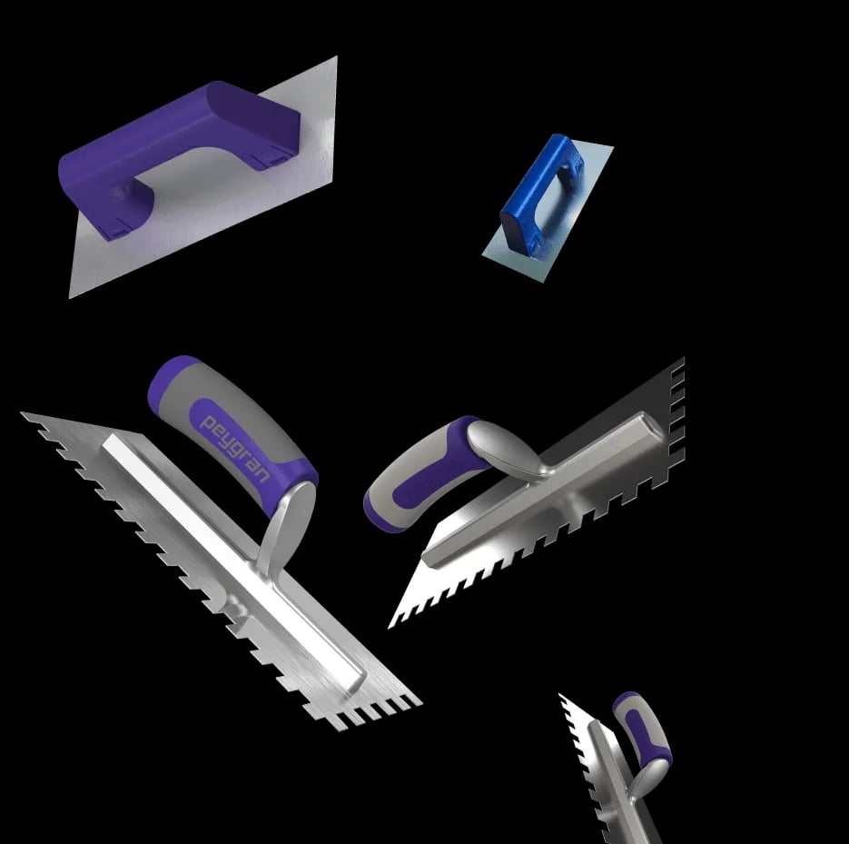 Peygran notched trowel for tile adhesive application