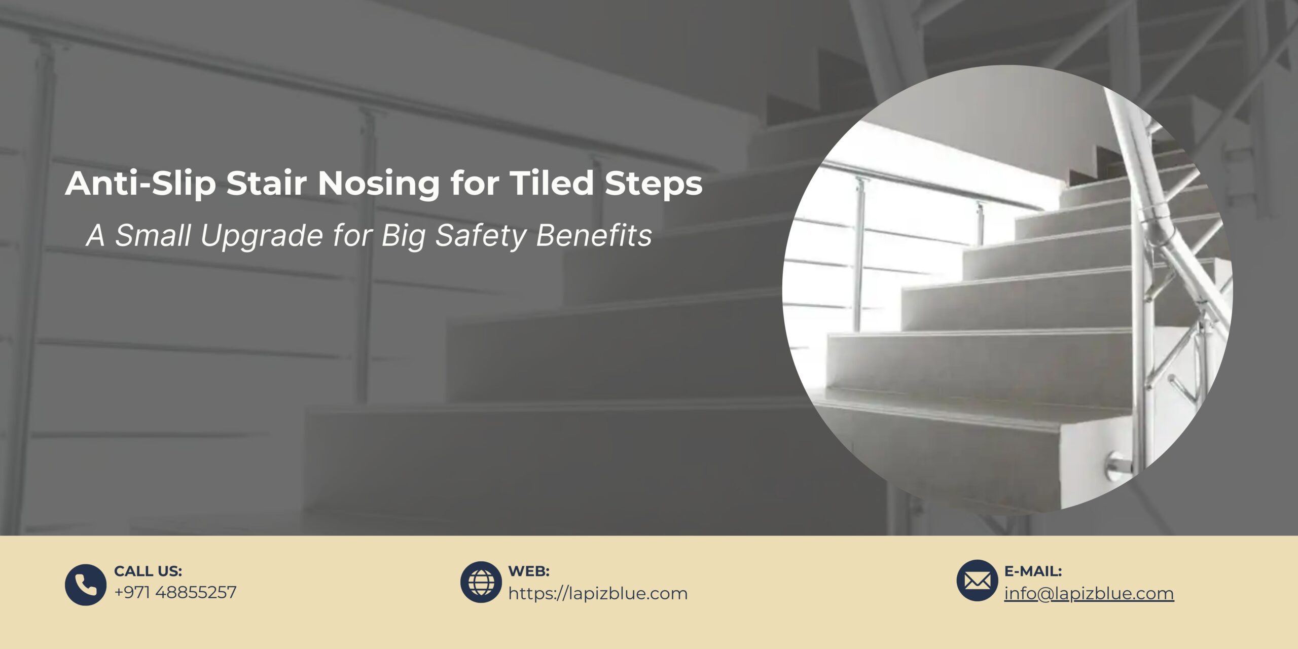 Anti Slip Stair Nosing for Tiled Steps
